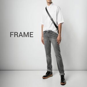 NWT FRAME L’Homme Skinny Men’s Jeans 38 X 33 Kemper Gray Italian Denim